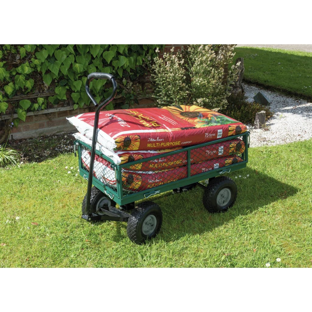 Draper Tools Gartenwagen Stahlgitter 86,5×46,5×21 cm Grün und Schwarz