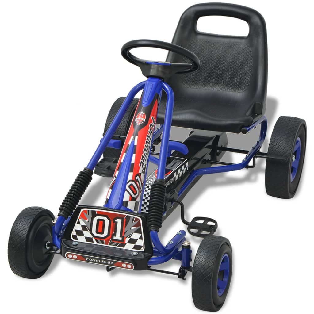 Pedal Go-Kart mit verstellbarem Sitz Blau