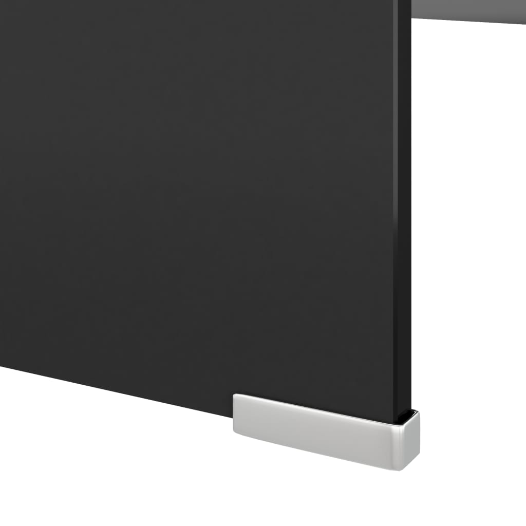 TV-Tisch/Bildschirmerhöhung Glas Schwarz 120x30x13 cm