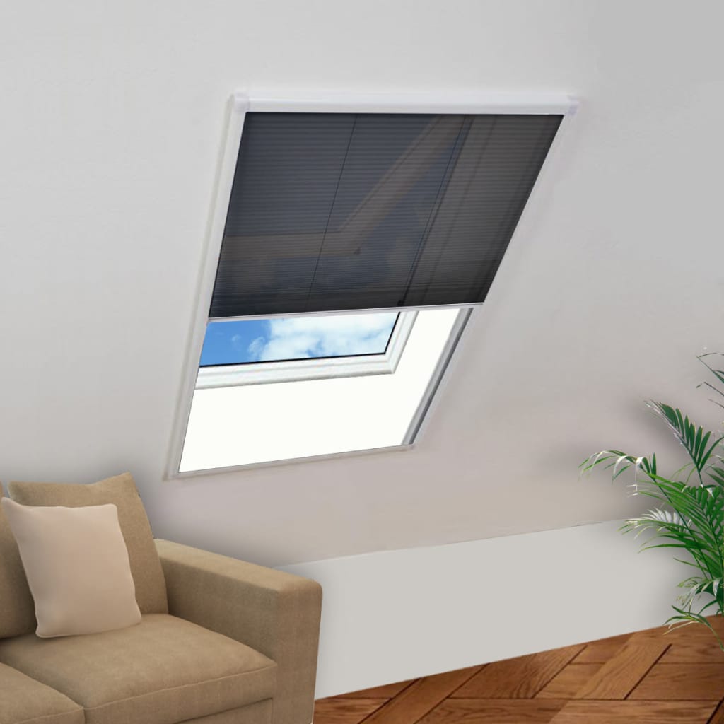 Insektenschutz-Plissee für Fenster Aluminium 60 x 80 cm