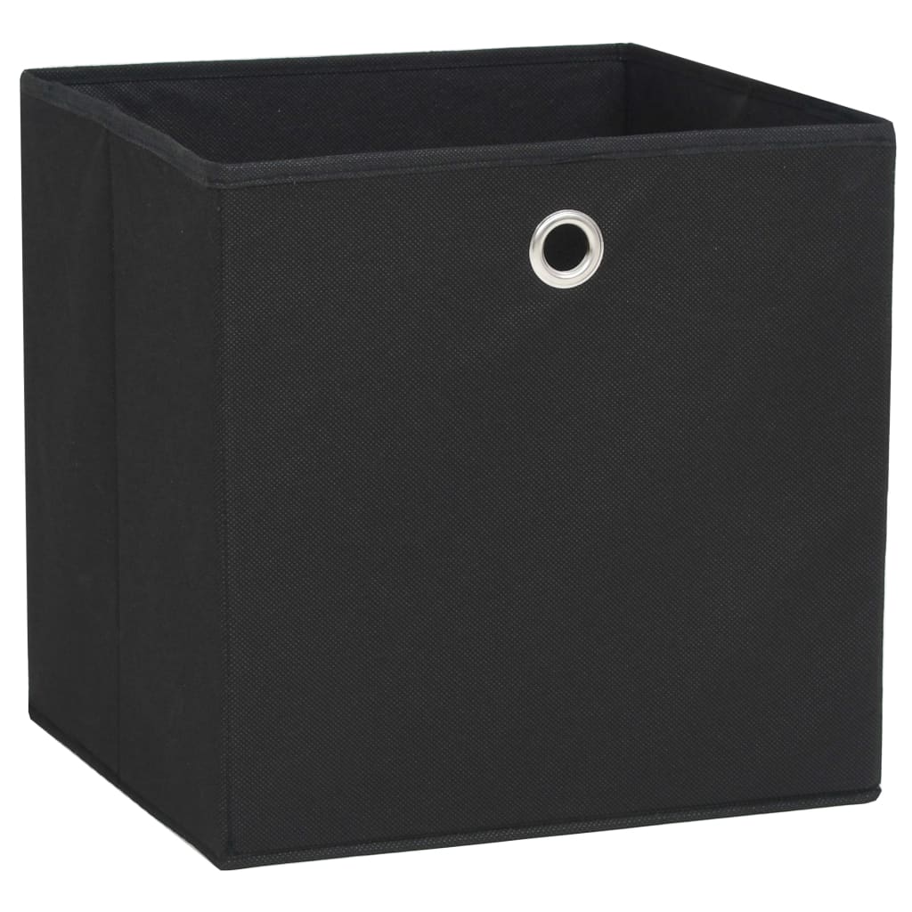 Aufbewahrungsboxen 4 Stk. Vliesstoff 32x32x32 cm Schwarz