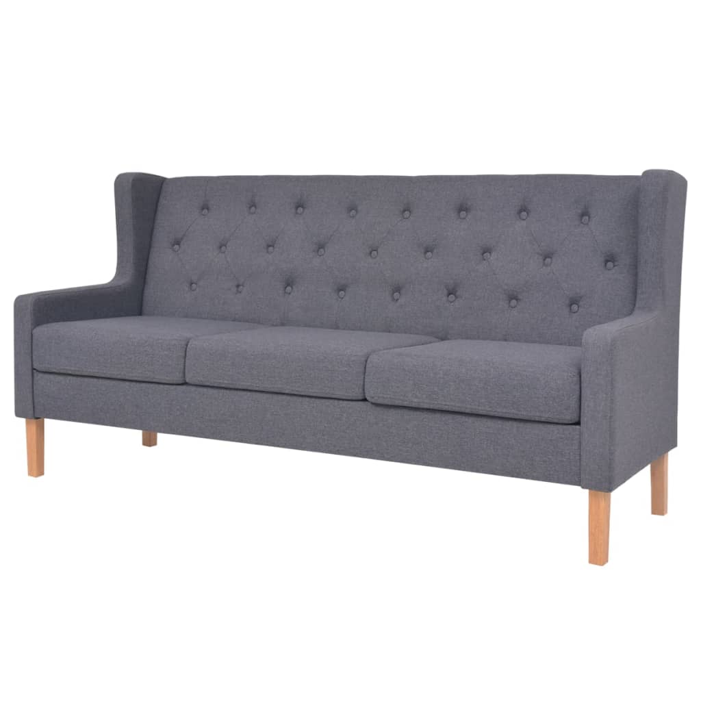 3-tlg. Sofa-Set Stoff Grau
