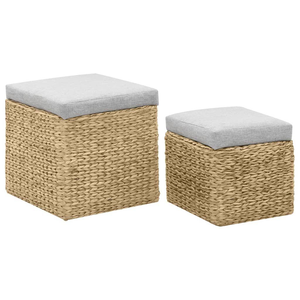 Ottoman-Set 2 Stk. Seegras Grau