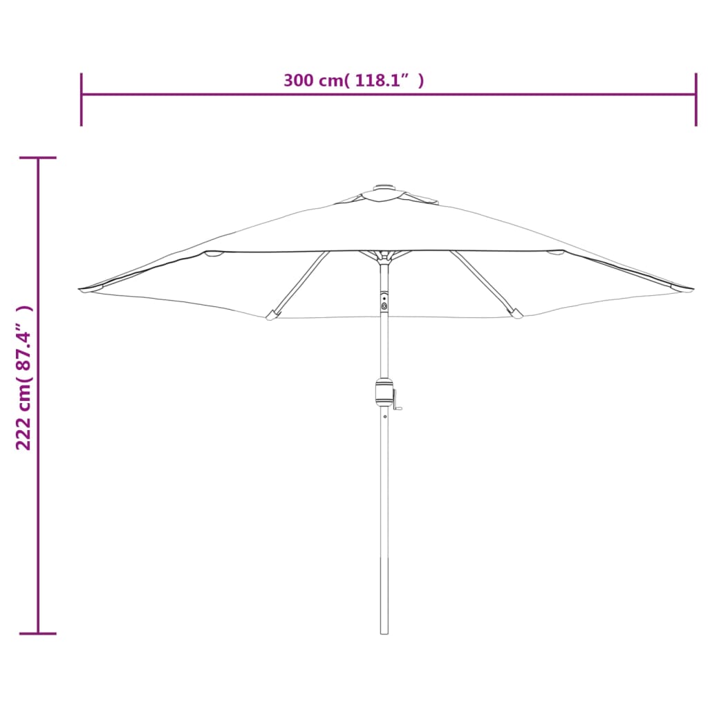 Sonnenschirm mit Metall-Mast 300 cm Taupe