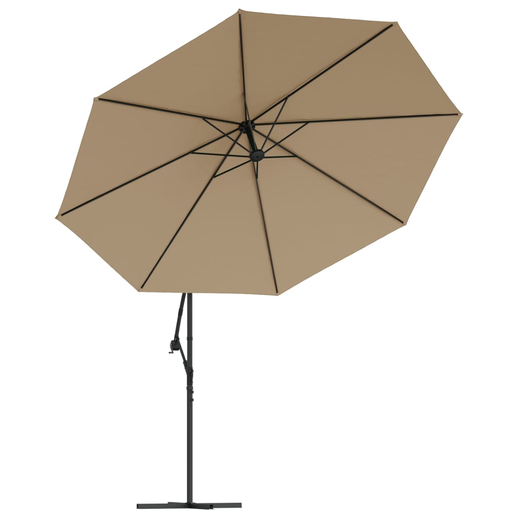 Ampelschirm mit Alu-Mast 350 cm Taupe