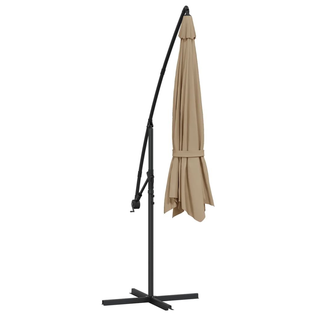 Ampelschirm mit Alu-Mast 350 cm Taupe