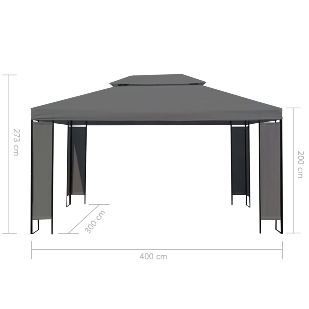 Gartenpavillon Anthrazit 300×400 cm