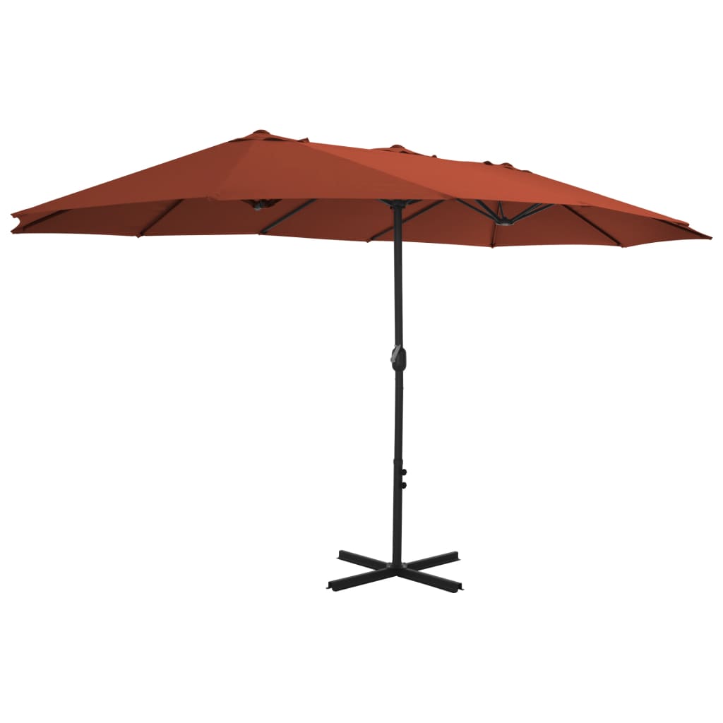 Sonnenschirm mit Aluminium-Mast 460x270 cm Terracotta-Rot