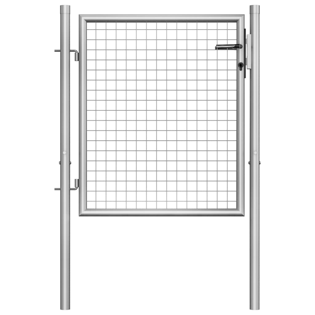 Gartentor Verzinkter Stahl 105x125 cm Silbern