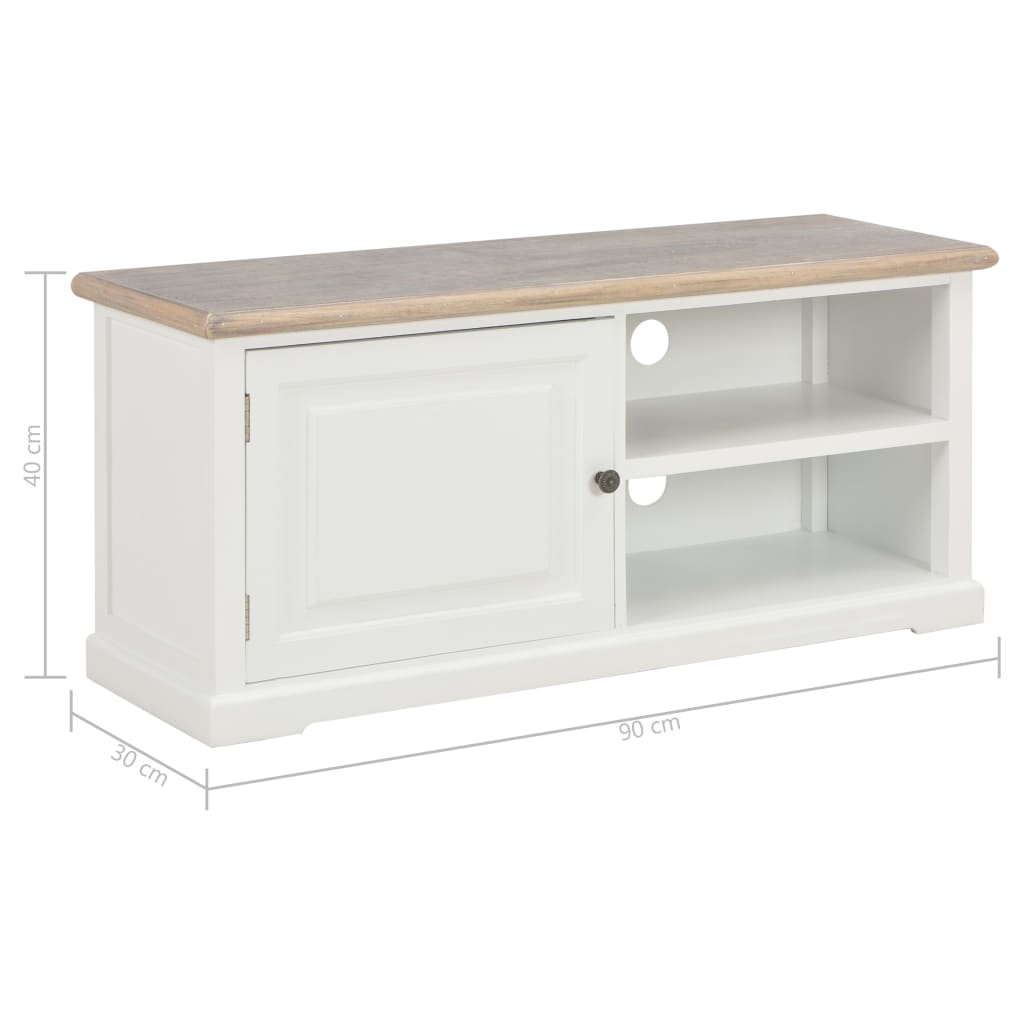 TV-Schrank Weiß 90x30x40 cm Holz