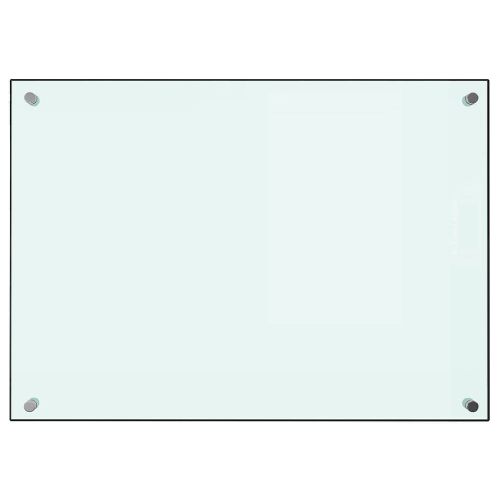 Küchenrückwand Weiß 70x50 cm Hartglas