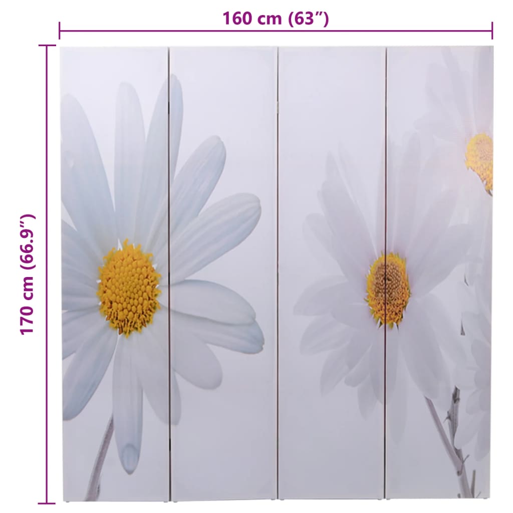 Raumteiler klappbar 160 x 170 cm Blume