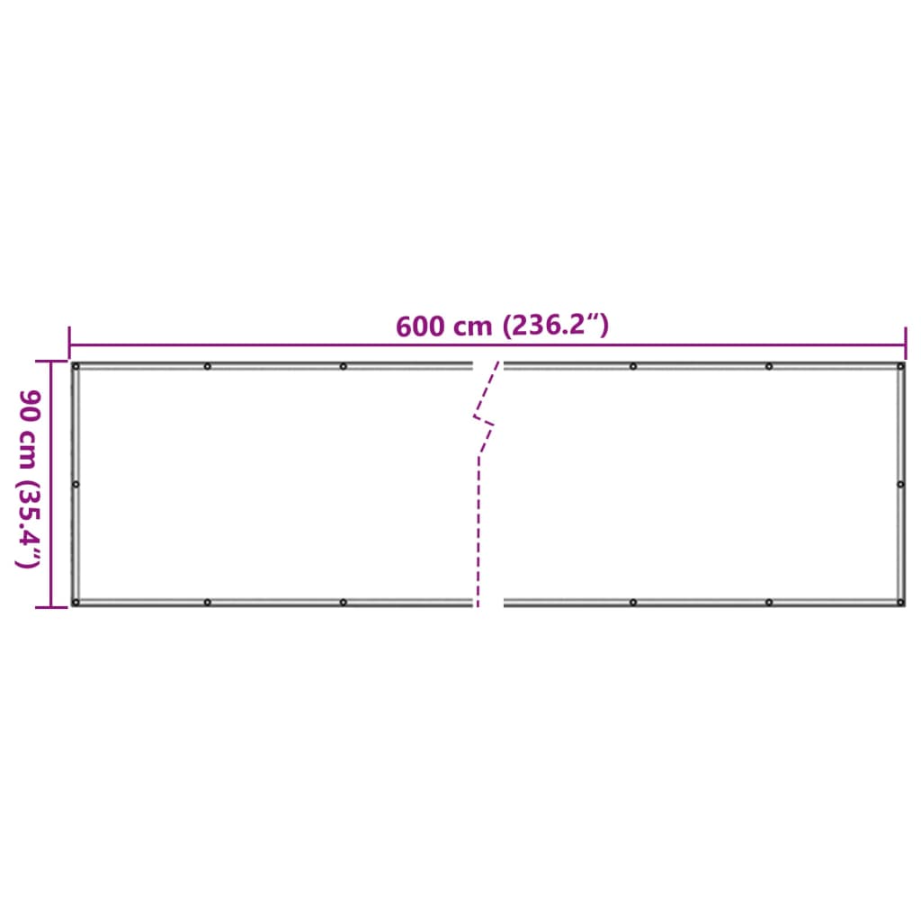 Balkonsichtschutz Oxfordgewebe 90x600 cm Beige