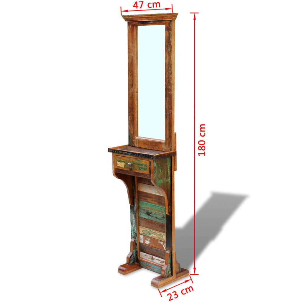 Garderobenspiegel Altholz 47x23x180 cm