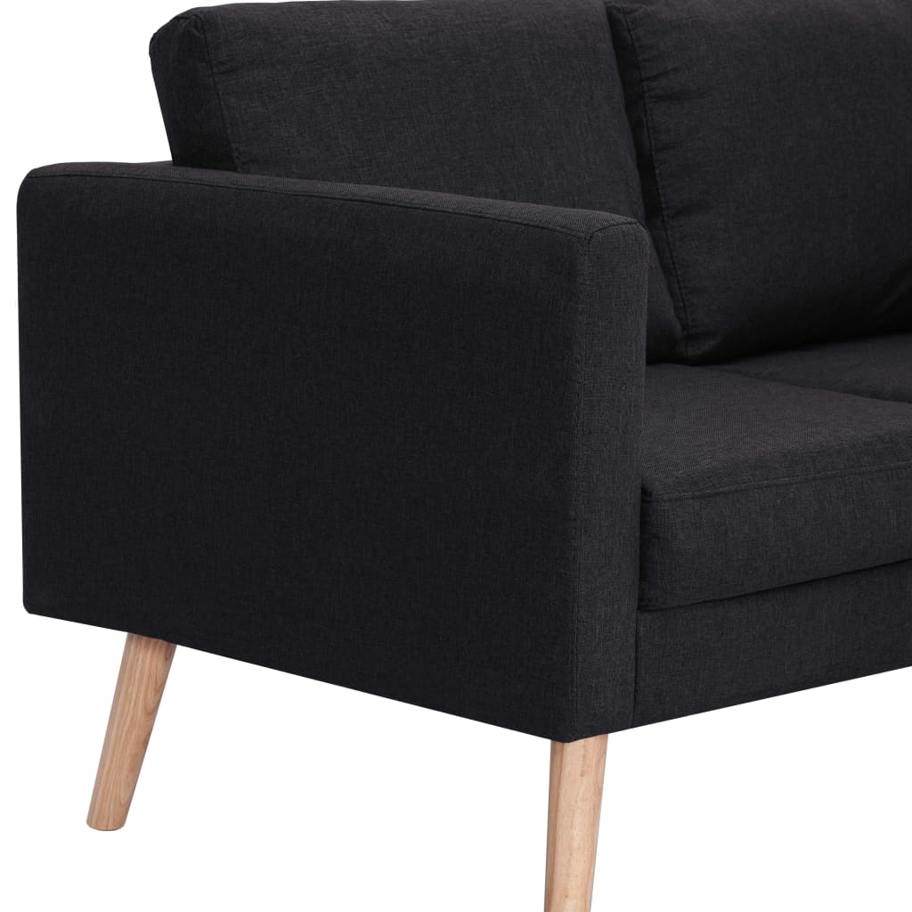 3-Sitzer-Sofa Stoff Schwarz