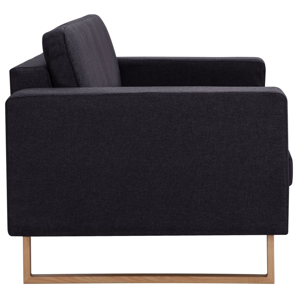 3-Sitzer-Sofa Stoff Schwarz