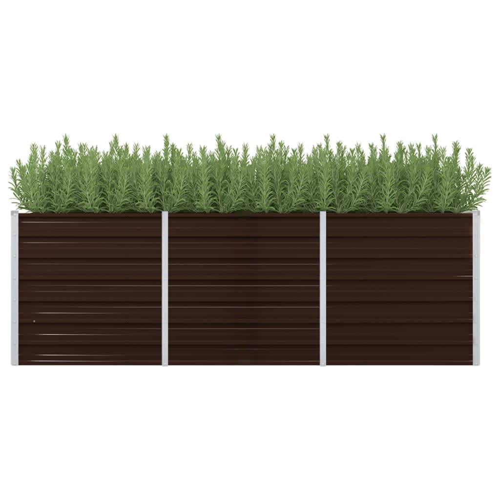 Garten-Hochbeet Braun 240 x 80 x 77 cm Verzinkter Stahl