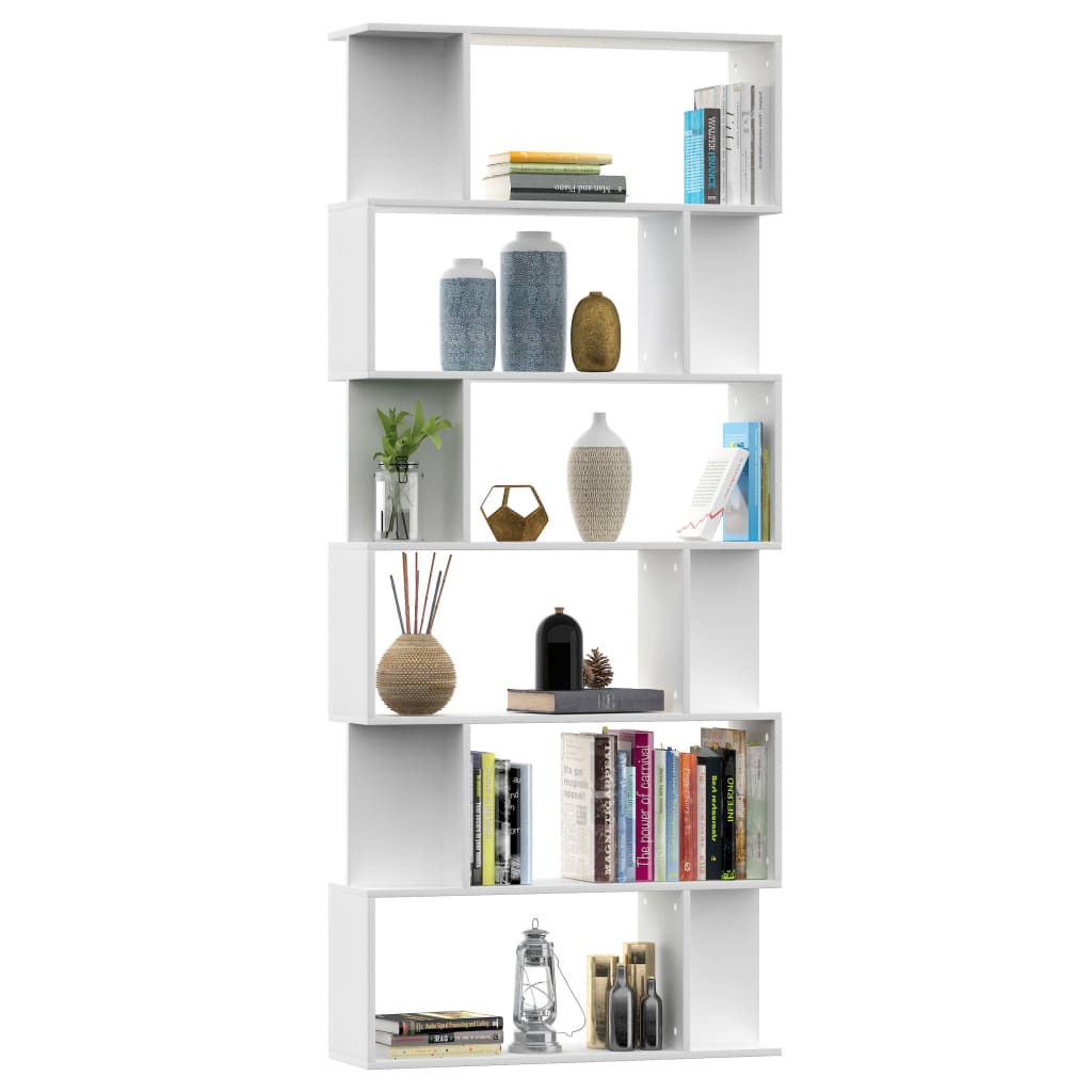 Bücherregal/Raumteiler Weiß 80x24x192 cm Holzwerkstoff
