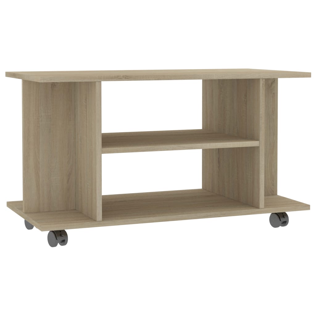 TV-Schrank mit Rollen Sonoma-Eiche 80x40x45 cm Holzwerkstoff