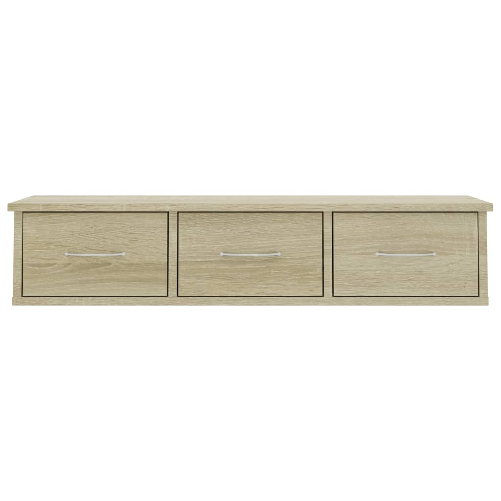 Wand-Schubladenregal Sonoma-Eiche 88x26x18,5 cm Holzwerkstoff