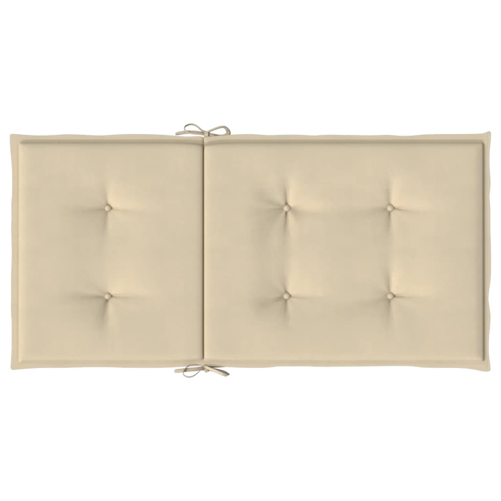 Gartenstuhlauflagen für Niedriglehner 2 Stk. Beige 100x50x3 cm