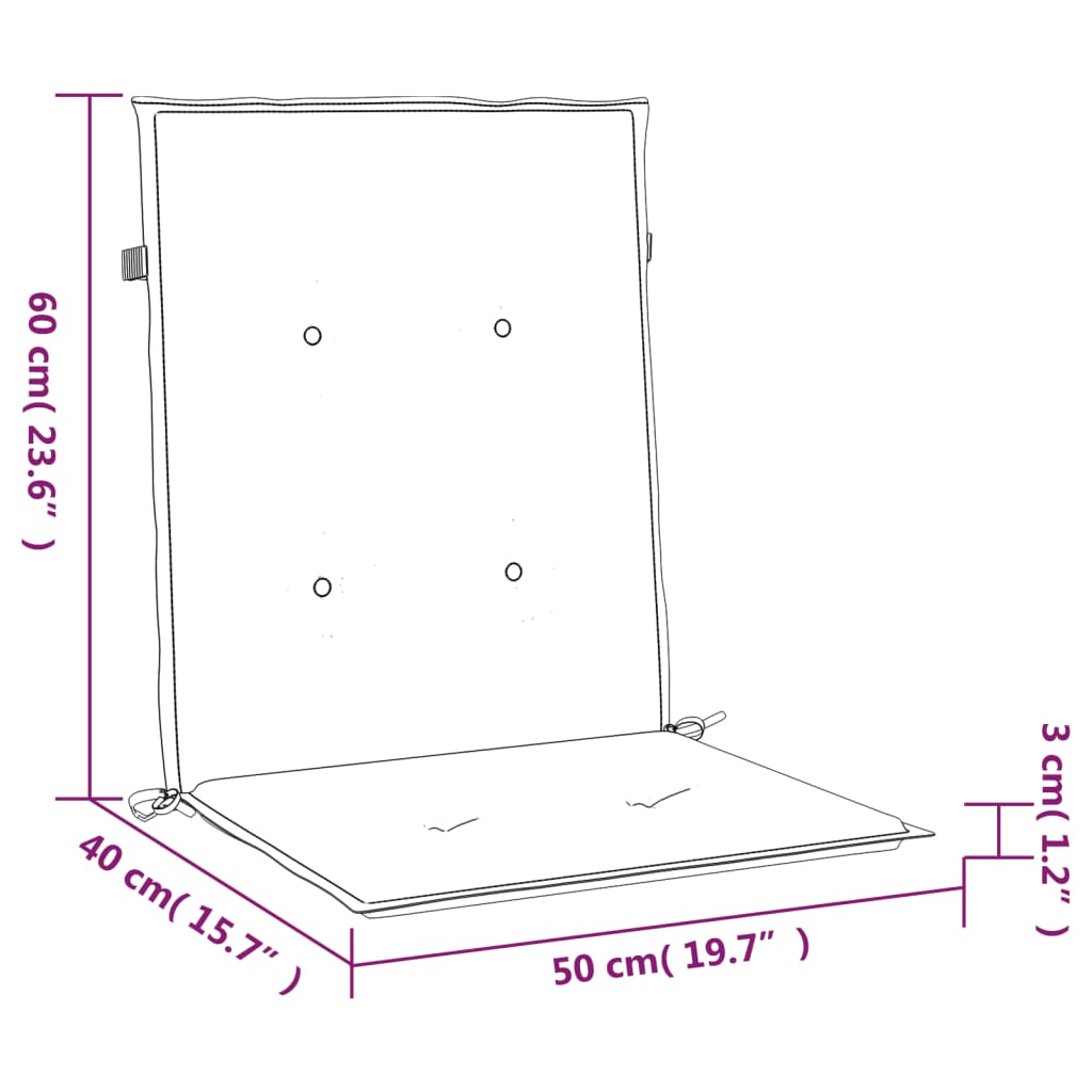 Gartenstuhlauflagen für Niedriglehner 2 Stk. Beige 100x50x3 cm