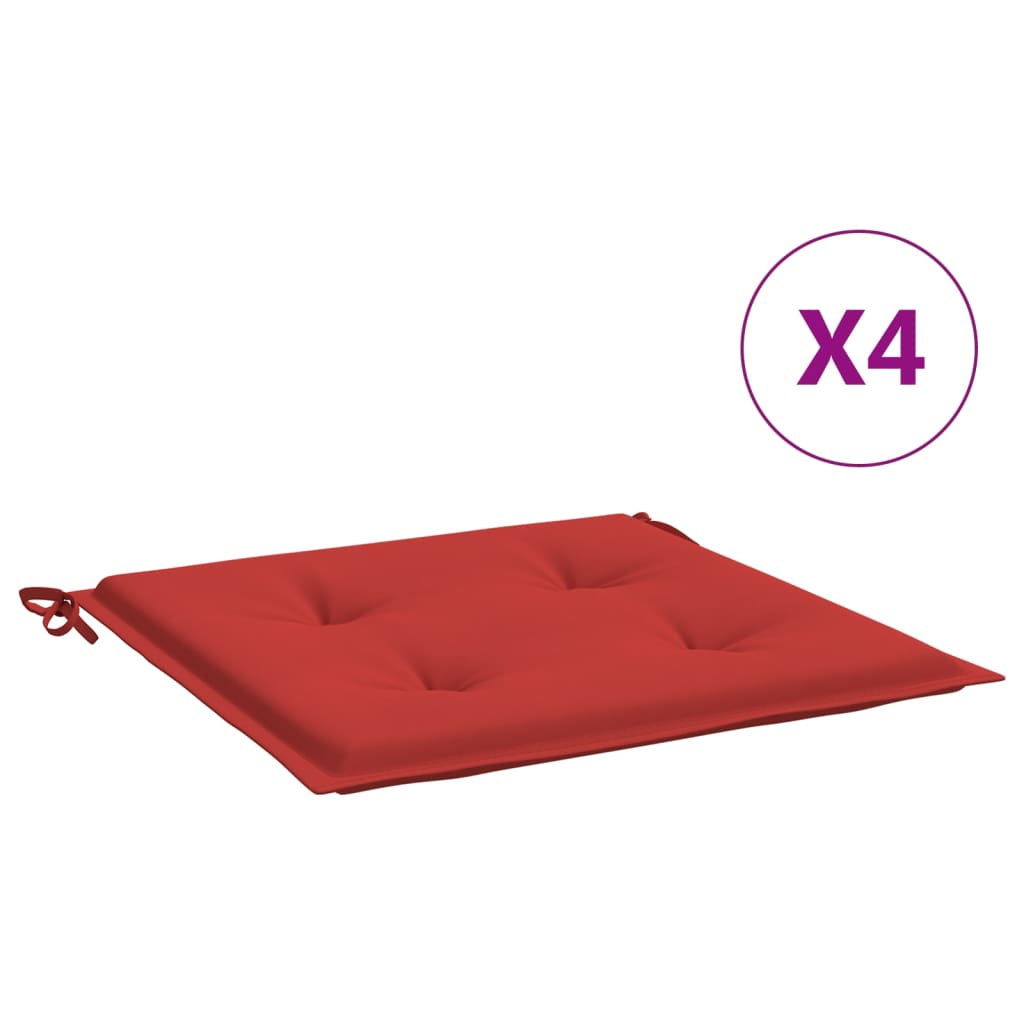 Gartenstuhl-Kissen 4 Stk. Rot 40x40x3 cm Oxford-Gewebe