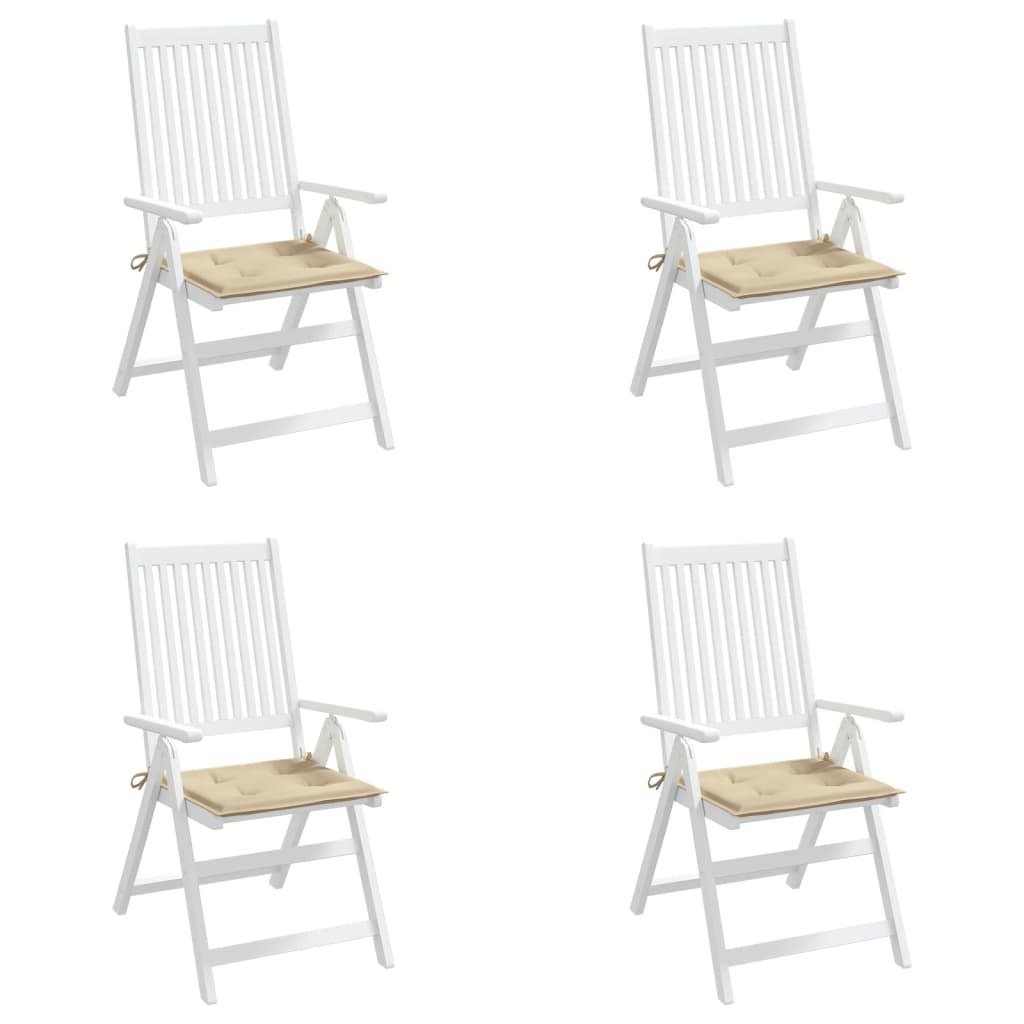 Gartenstuhl-Kissen 4 Stk. Beige 40x40x3 cm Oxford-Gewebe