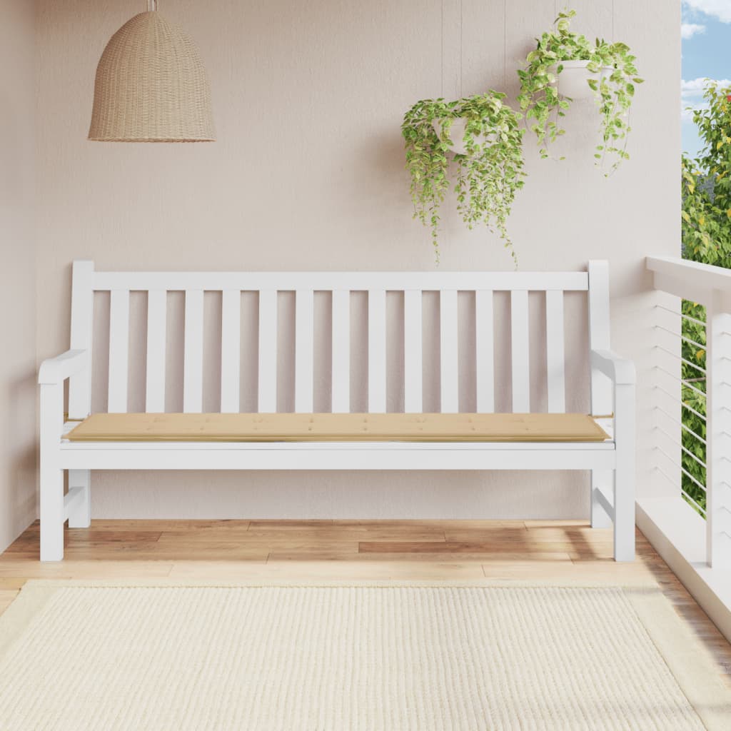 Gartenbank-Auflage Beige 200x50x3 cm Oxford-Gewebe