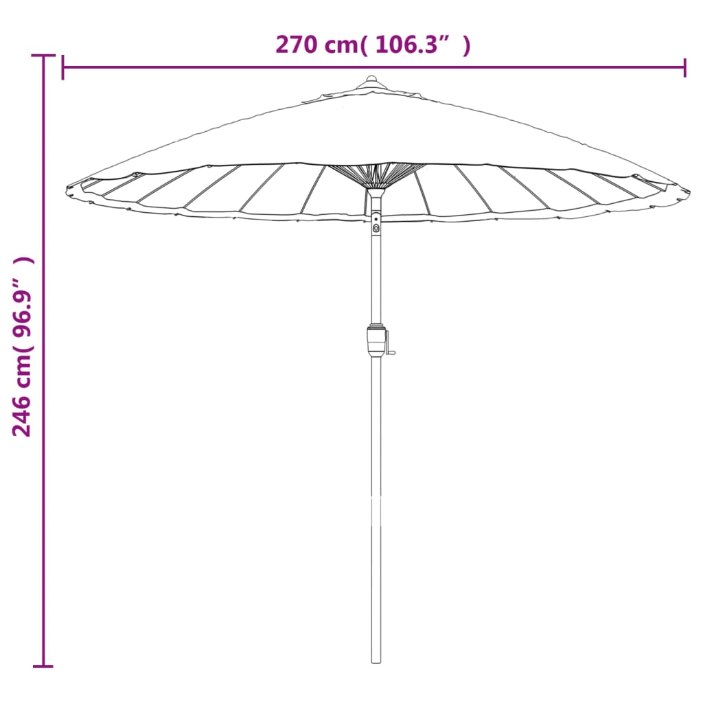 Sonnenschirm mit Aluminium-Mast 270 cm Sandweiß