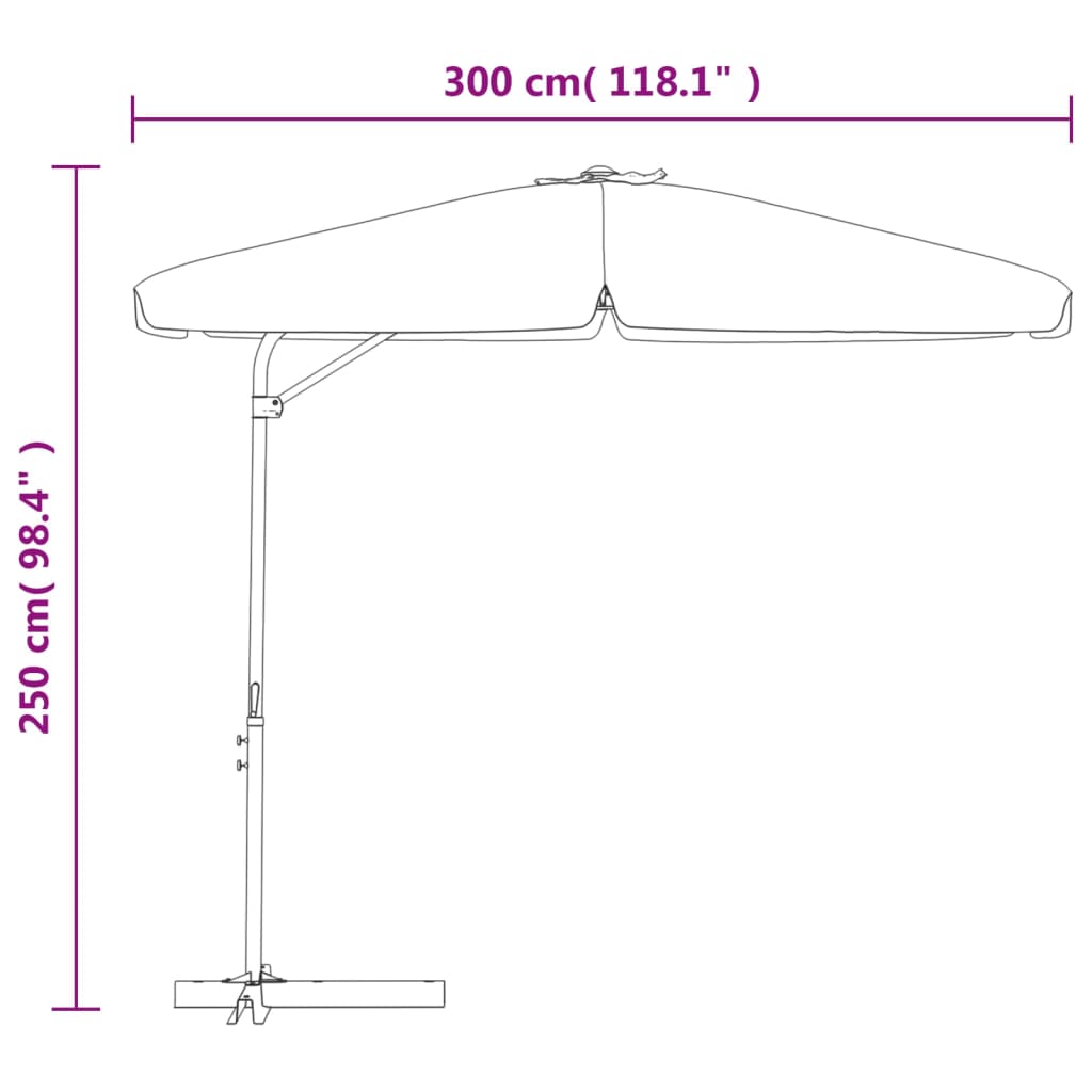 Sonnenschirm mit Stahlmast 300 cm Schwarz