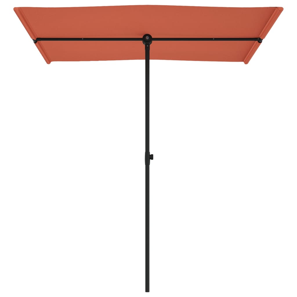 Sonnenschirm mit Aluminium-Mast 180 x 110 cm Terracotta-Rot