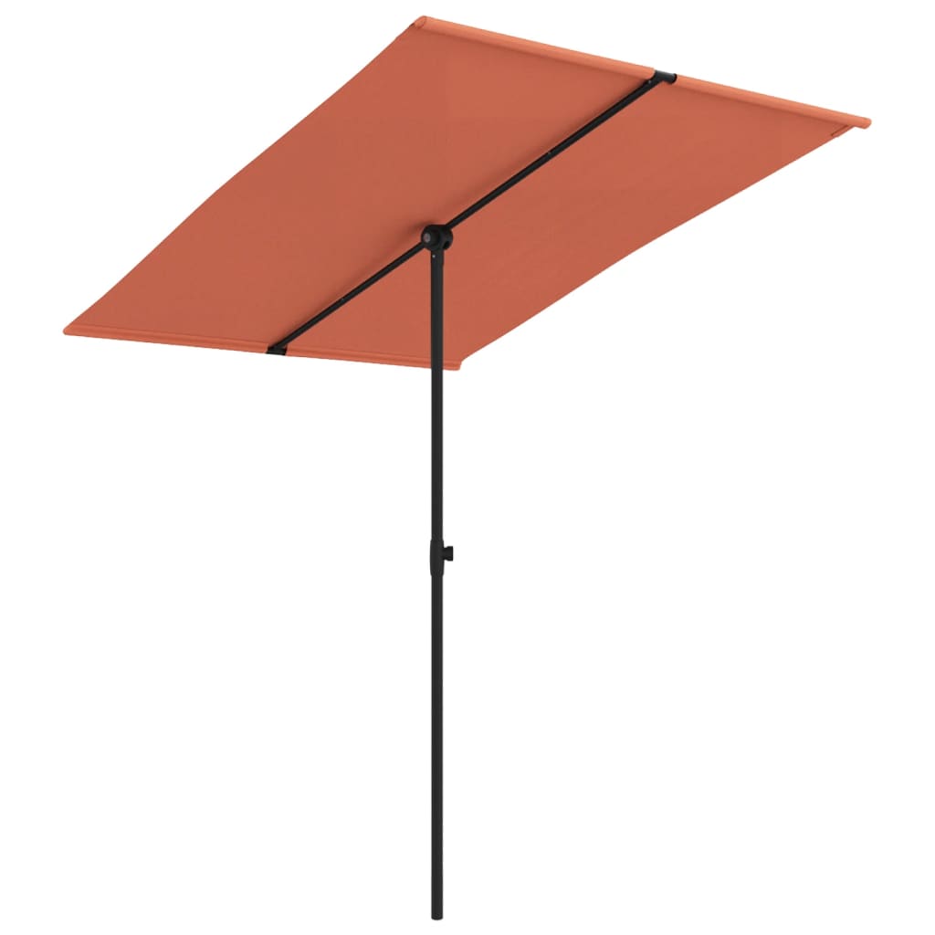 Sonnenschirm mit Aluminium-Mast 2x1,5 m Terracotta-Rot