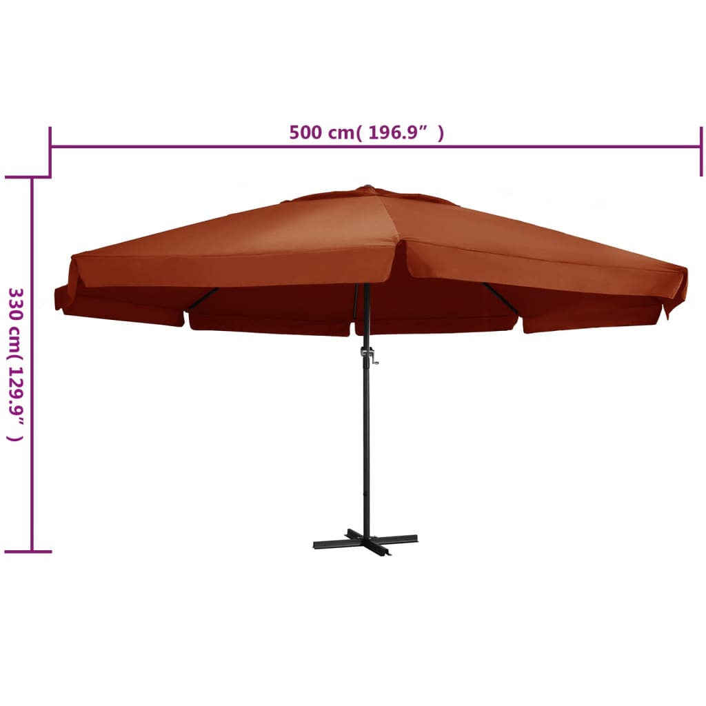 Sonnenschirm Aluminium-Mast 600 cm Terrakotta-Rot