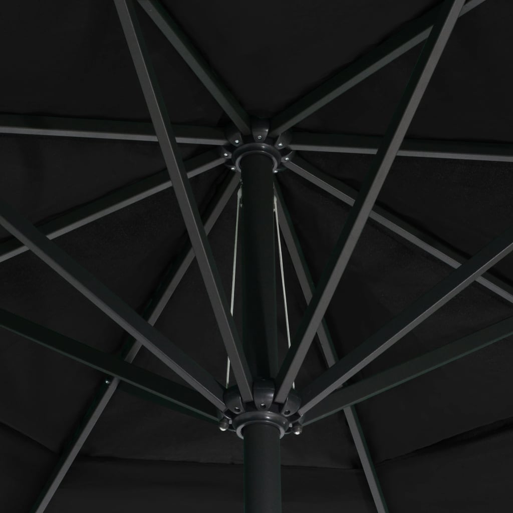 Sonnenschirm mit Aluminium-Mast 600 cm Schwarz