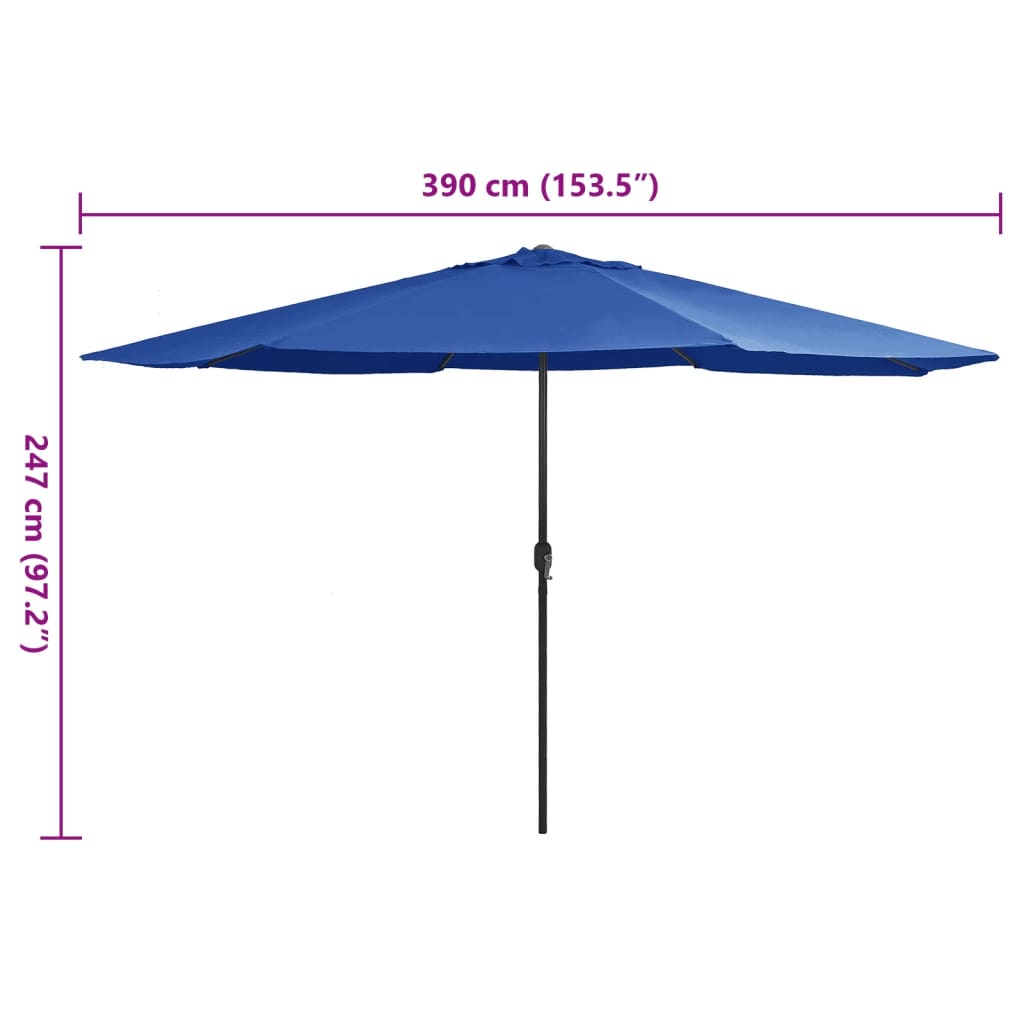 Sonnenschirm mit Metall-Mast 390 cm Azurblau