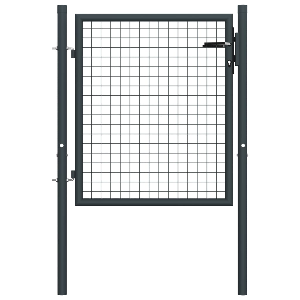 Mesh-Gartentor Verzinkter Stahl 100 x 125 cm Grau