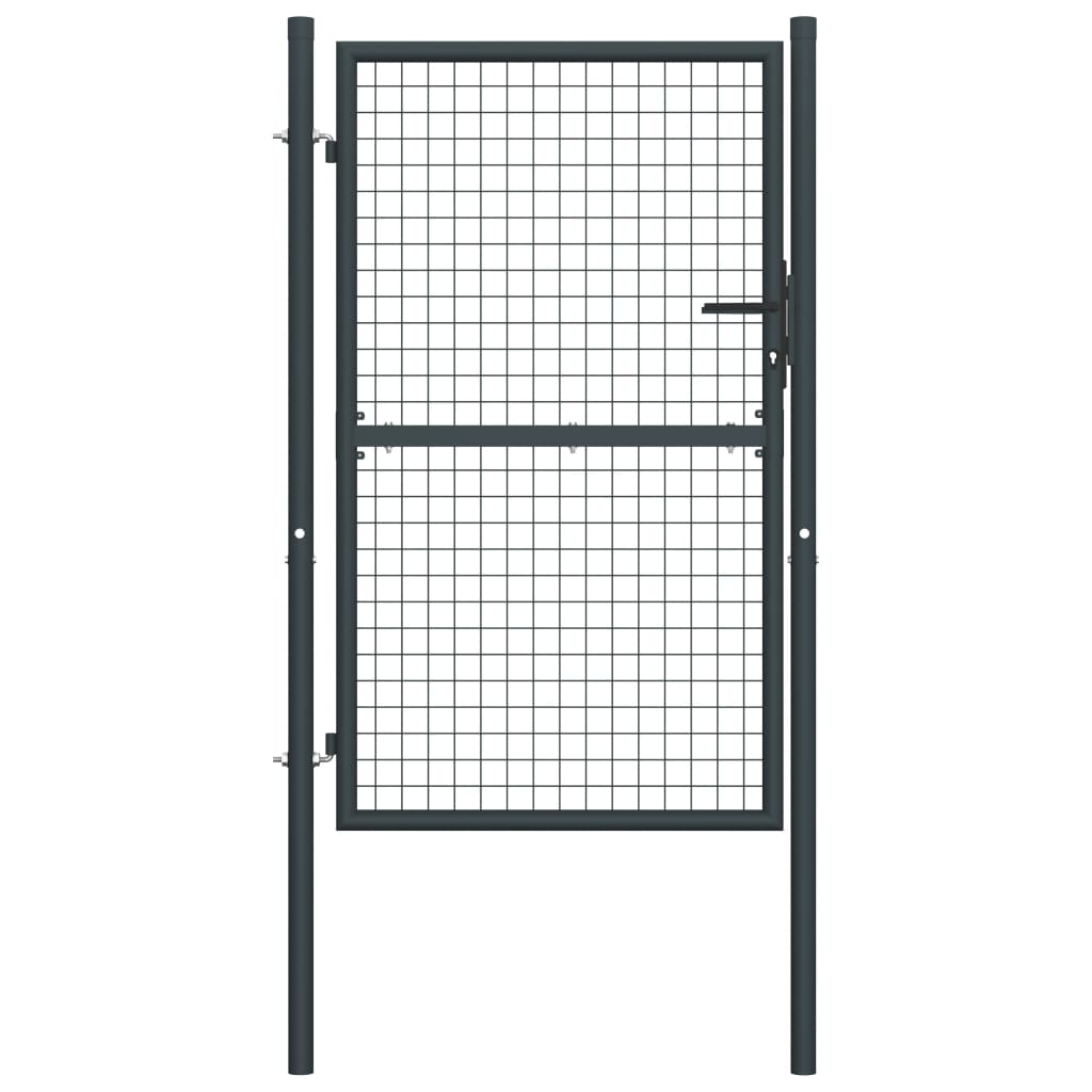 Mesh-Gartentor Verzinkter Stahl 100 x 225 cm Grau