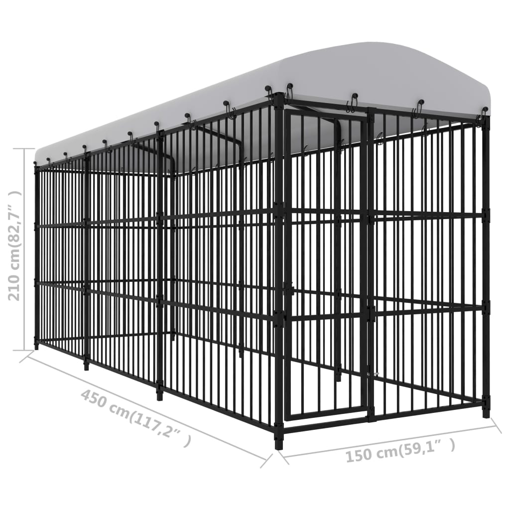 Outdoor-Hundezwinger mit Überdachung 450x150x210 cm