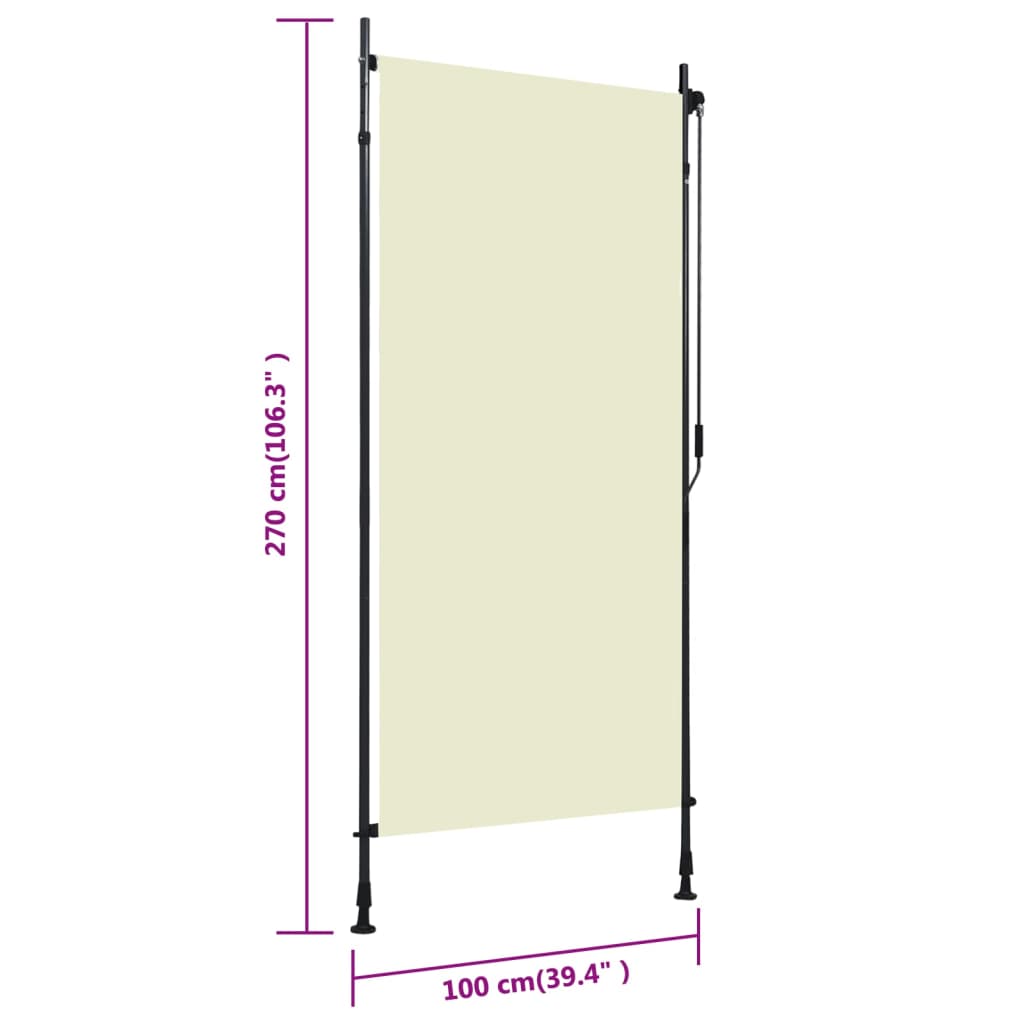 Außenrollo 100 x 270 cm Creme