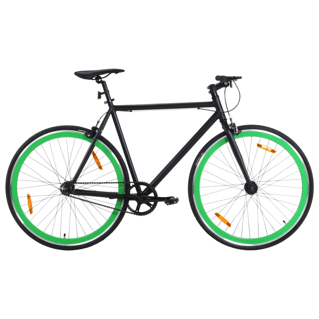 Fahrrad mit Festem Gang Schwarz und Grün 700c 59 cm