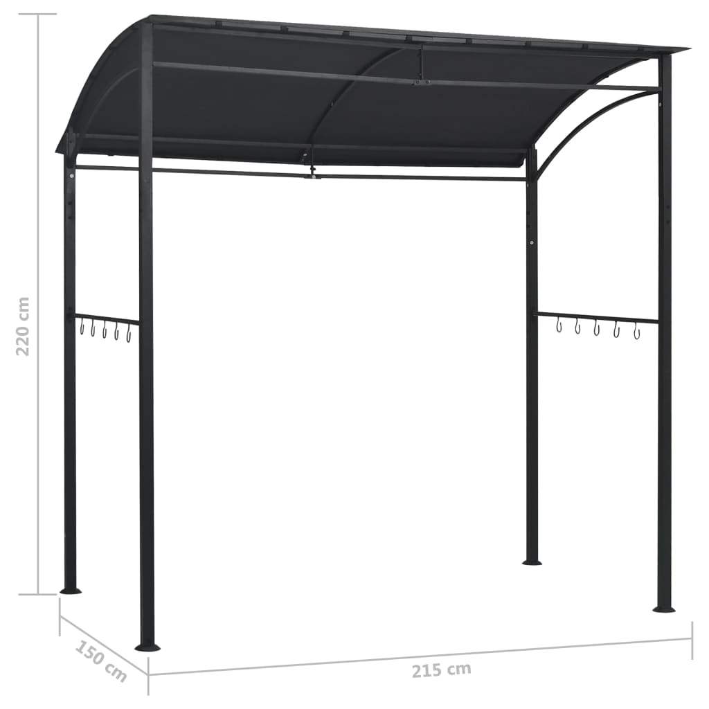 BBQ-Pavillon 215x150x220 cm Anthrazit Stahl