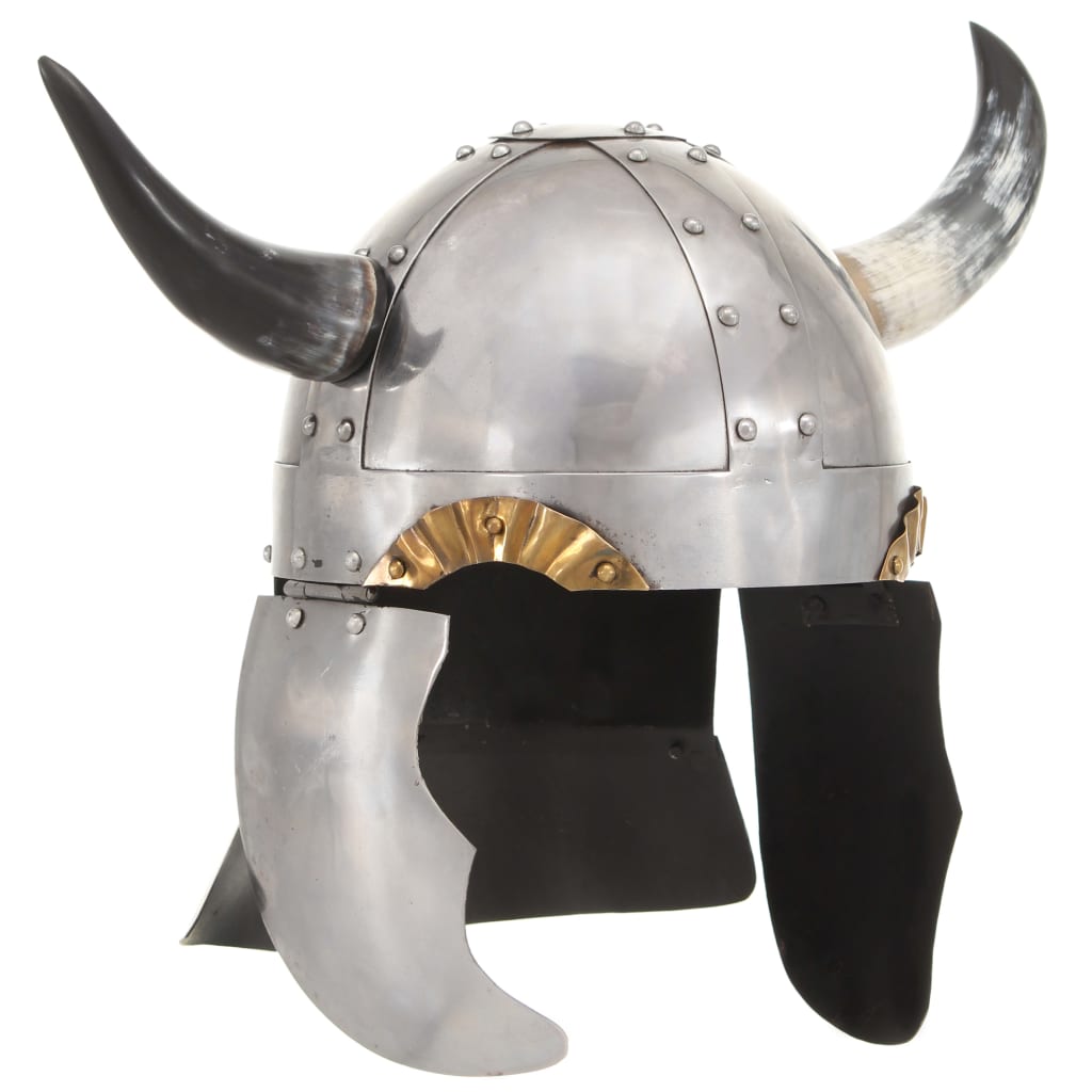 Fantasy Wikingerhelm LARP Silbern Stahl