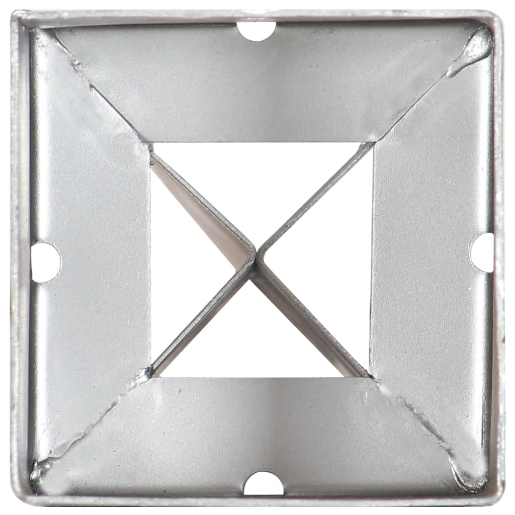 Erdspieße 2 Stk. Silbern 9×9×90 cm Verzinkter Stahl
