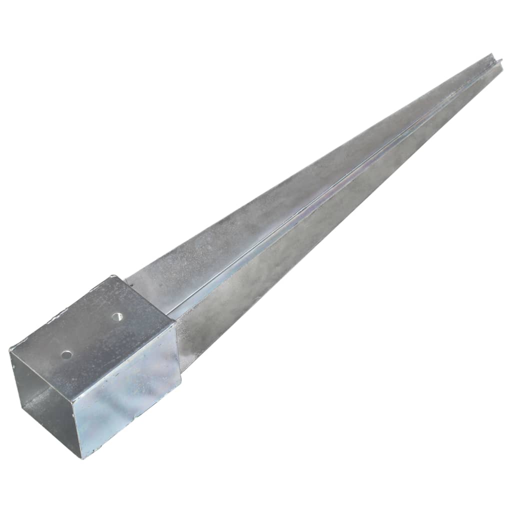 Erdspieße 6 Stk. Silbern 10×10×76 cm Verzinkter Stahl