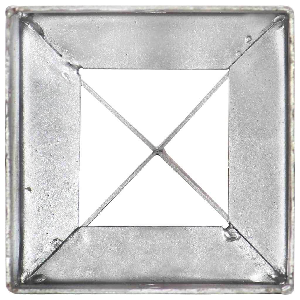 Erdspieße 6 Stk. Silbern 10×10×76 cm Verzinkter Stahl