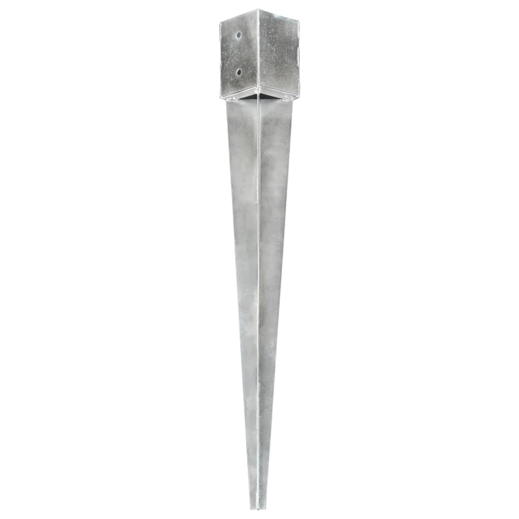 Erdspieße 6 Stk. Silbern 12×12×89 cm Verzinkter Stahl