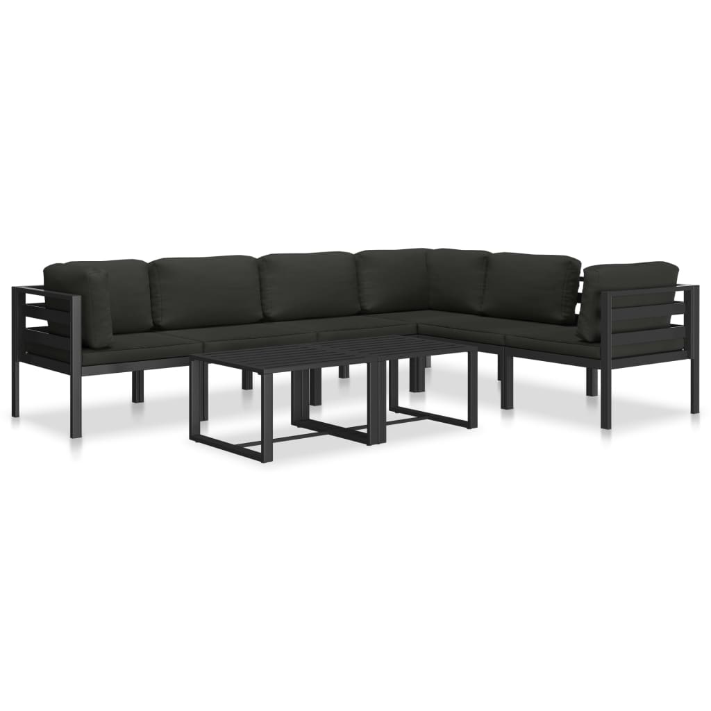 Modular-Sofa-Mittelteil mit Kissen Aluminium Anthrazit