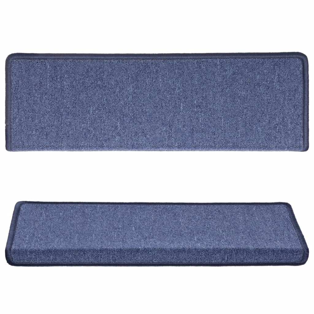 Teppich-Treppenstufen 15 Stk. 65x21x4 cm Blau