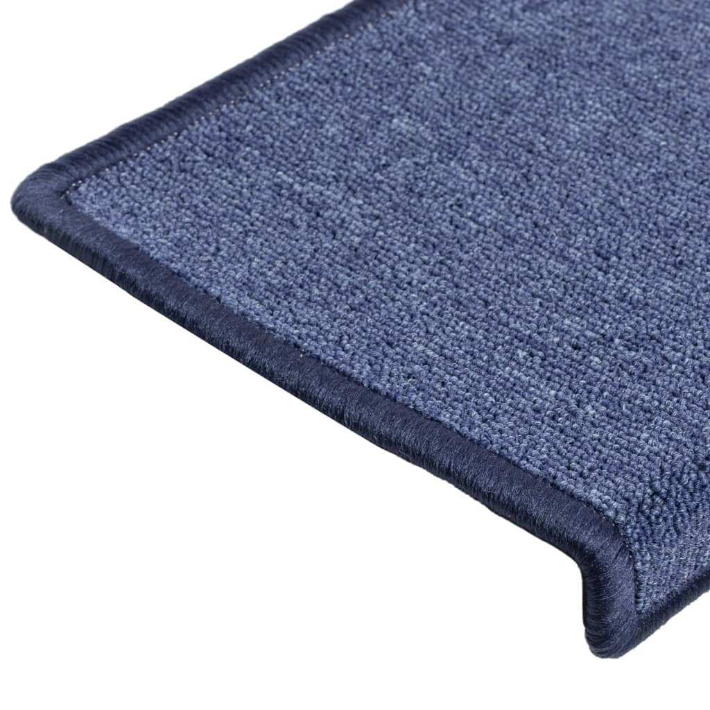 Teppich-Treppenstufen 15 Stk. 65x21x4 cm Blau